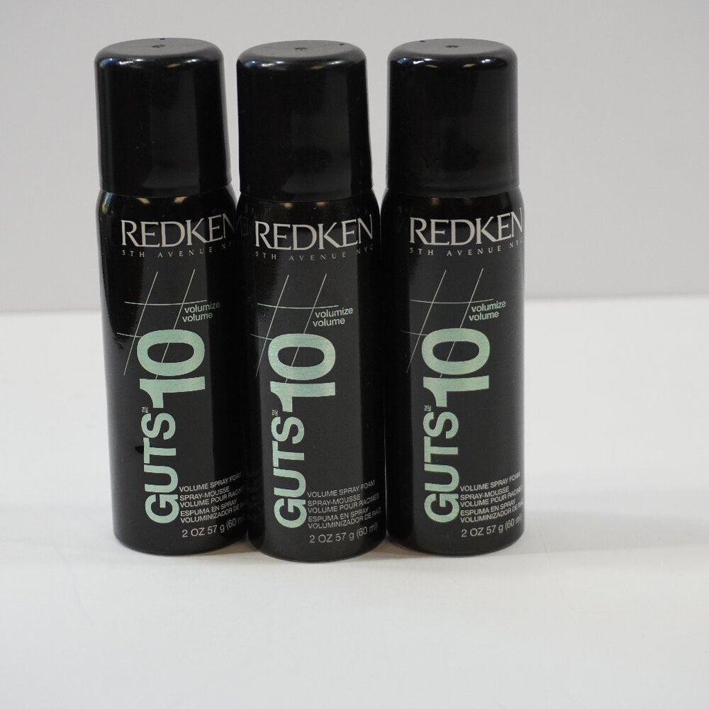 LOT OF 3 REDKEN GUTS 10 VOLUME SPRAY FOAM 2 oz Spray Mousse Travel Size
